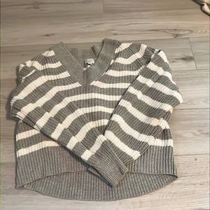 A NEW DAY STRIPED CROP SWEATER